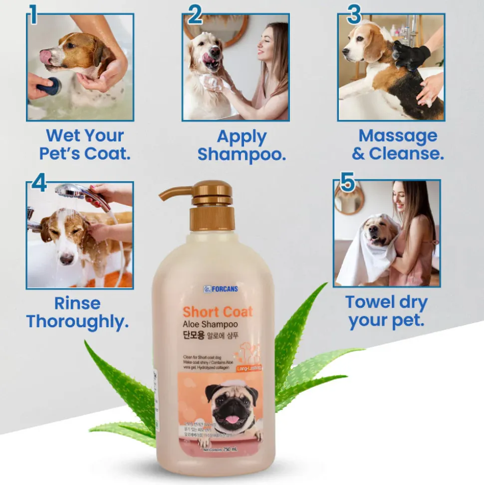 Forcans Short Coat Aloe Shampoo For Dog