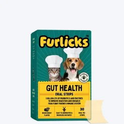 Furlicks Gut Health Mixed Berry Oral Supplement For Cat & Dog - 45g (30 Strips)
