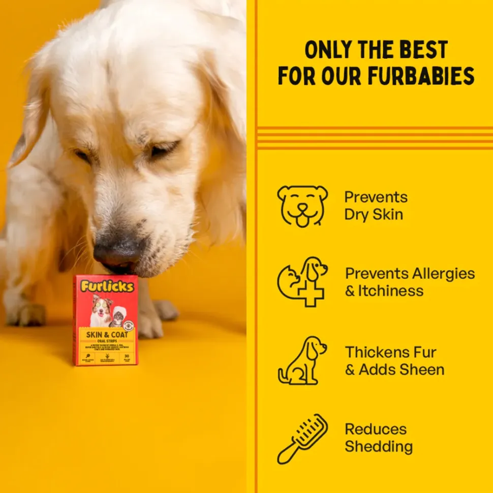 Furlicks Skin & Coat Maple Syrup Oral Supplement For Cat & Dog - 45g (30 Strips)