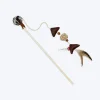 GiGwi Eco line Feather Teaser With Silvervine Leaves And Leatherette Cat Toy