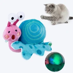 GiGwi Shining Friends Snail with Activated LED Light & Catnip Inside Toy For Cat