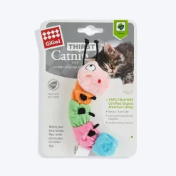 GiGwi Thirsty Catnip Cat Toy - Caterpillar Filled with 100% organic Catnip inside