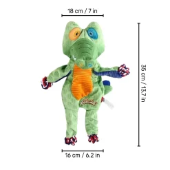 GiGwi Crocodile Friendz Rope With Squeaker Plush Dog Toy - Green - M