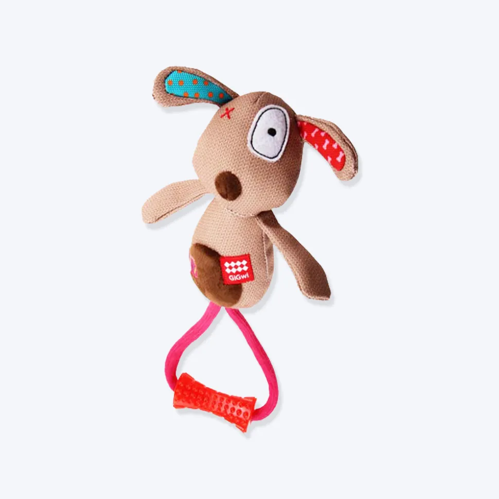 GiGwi Friendz Dog Plush Toy - Dog (with TPR Johnny Stick)