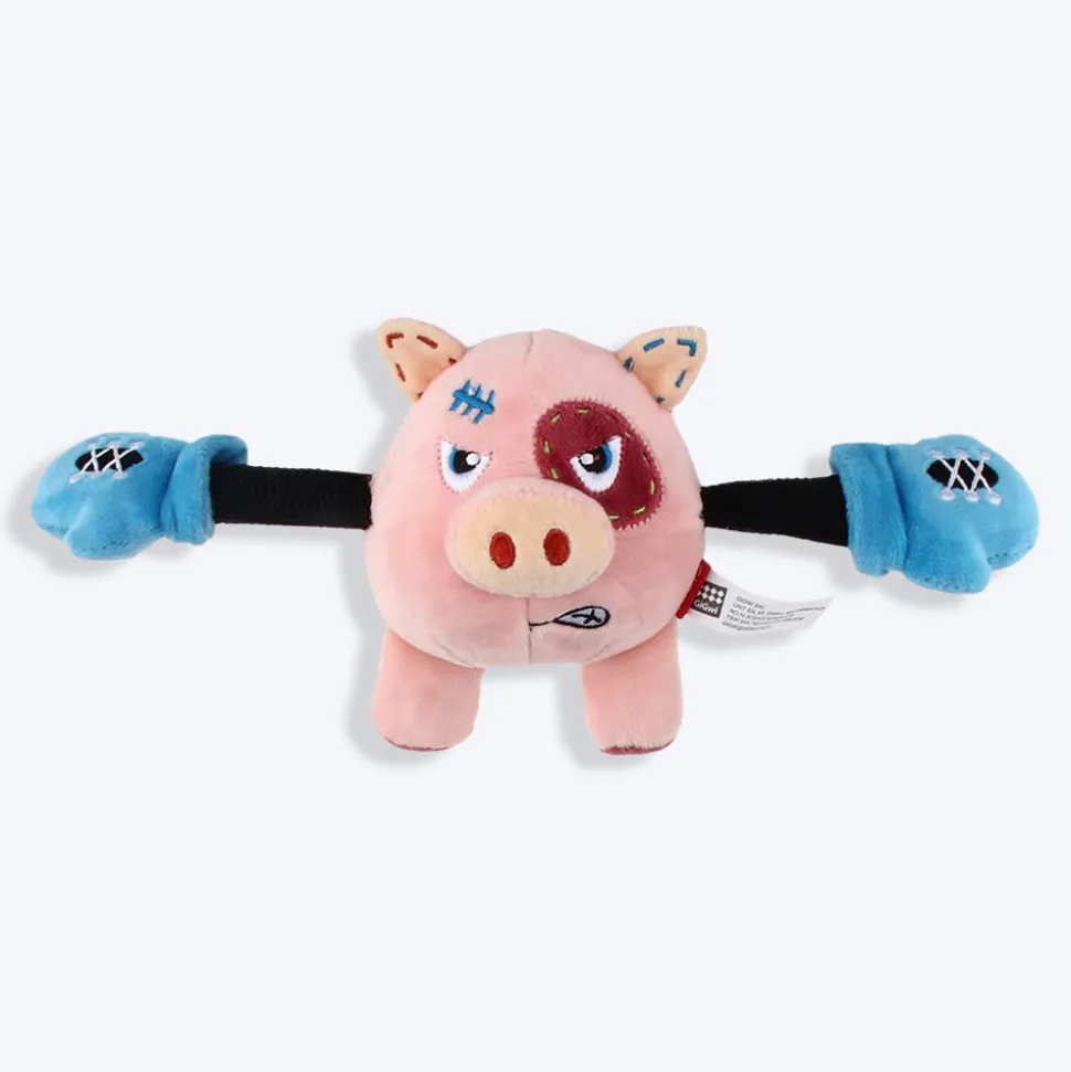 GiGwi Pig Rock Zoo King Boxer With Squeaker Dog Toy - Pink - S