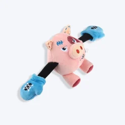 GiGwi Pig Rock Zoo King Boxer With Squeaker Dog Toy - Pink - S