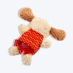 GiGwi Plush Friendz Dog Toy with Refillable Squeaker - Dog - Grey/Red