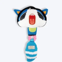 GiGwi Racoon Elastic Tug Hercules With Squeaker Fetch Dog Toy - Blue - M