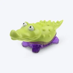 GiGwi Suppa Puppa Dog Squeaker Toy - Alligator - Green/Purple