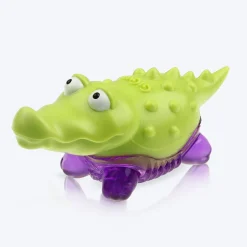 GiGwi Suppa Puppa Dog Squeaker Toy - Alligator - Green/Purple