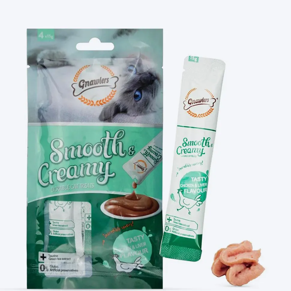 Gnawlers Creamy Treats Chicken and Liver Flavour for Cats- 60 g packs
