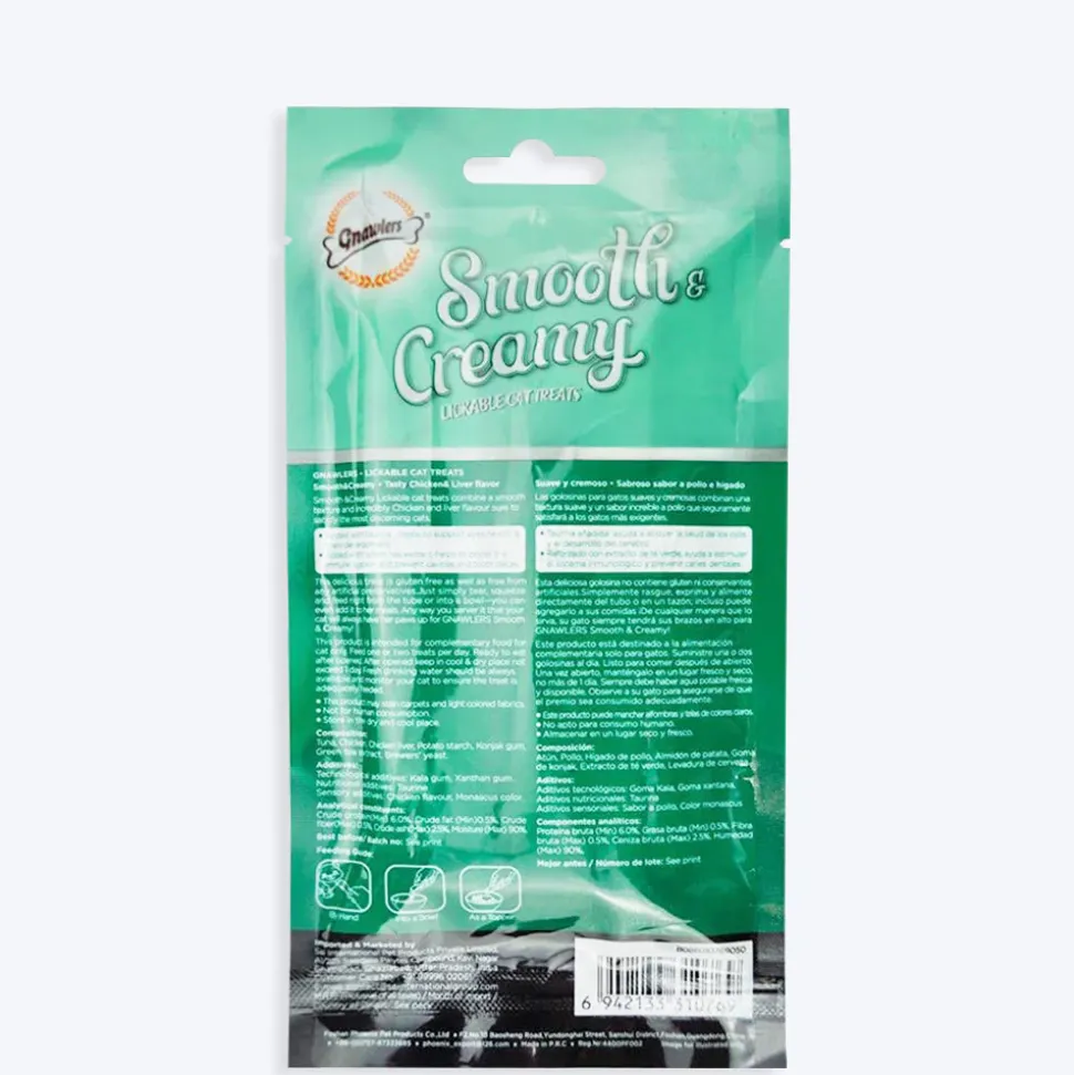 Gnawlers Creamy Treats Chicken and Liver Flavour for Cats- 60 g packs