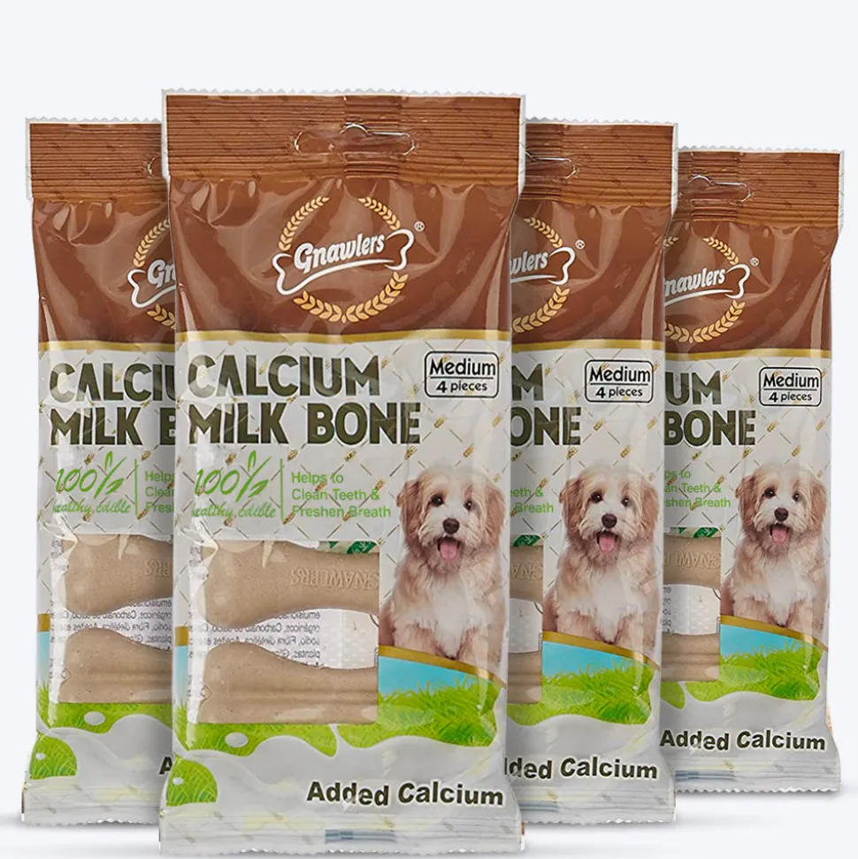 Gnawlers Calcium Milk Bone Dog Treats - Medium