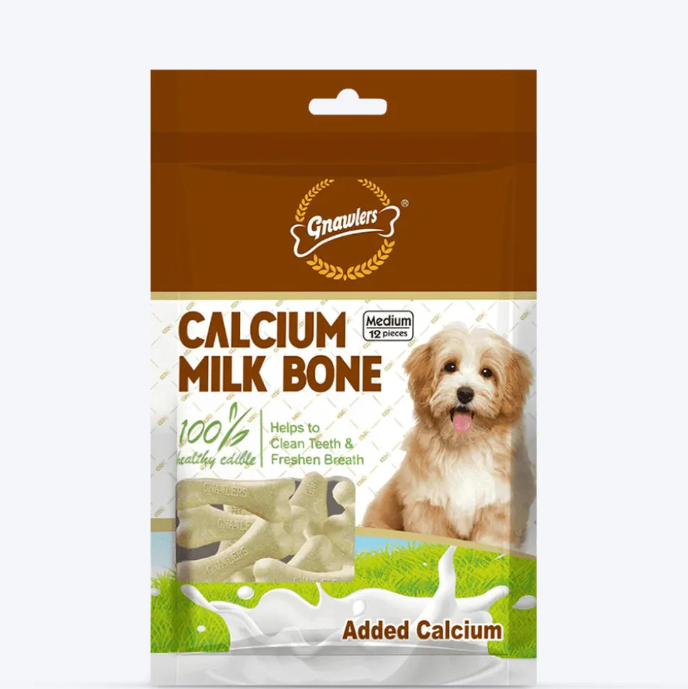 Gnawlers Calcium Milk Bone Dog Treats - Medium