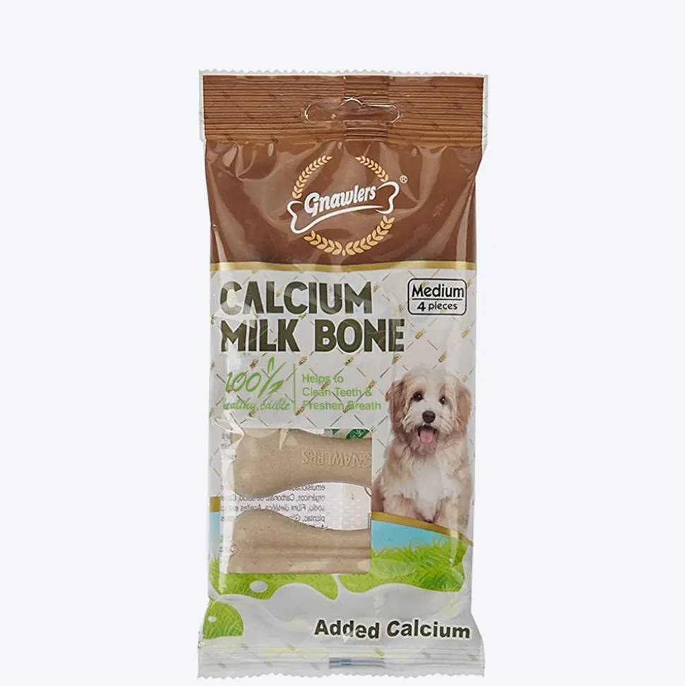 Gnawlers Calcium Milk Bone Dog Treats - Medium