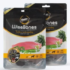 Gnawlers Wisebones Dog Treat - Turkey with Parsley - 200 g