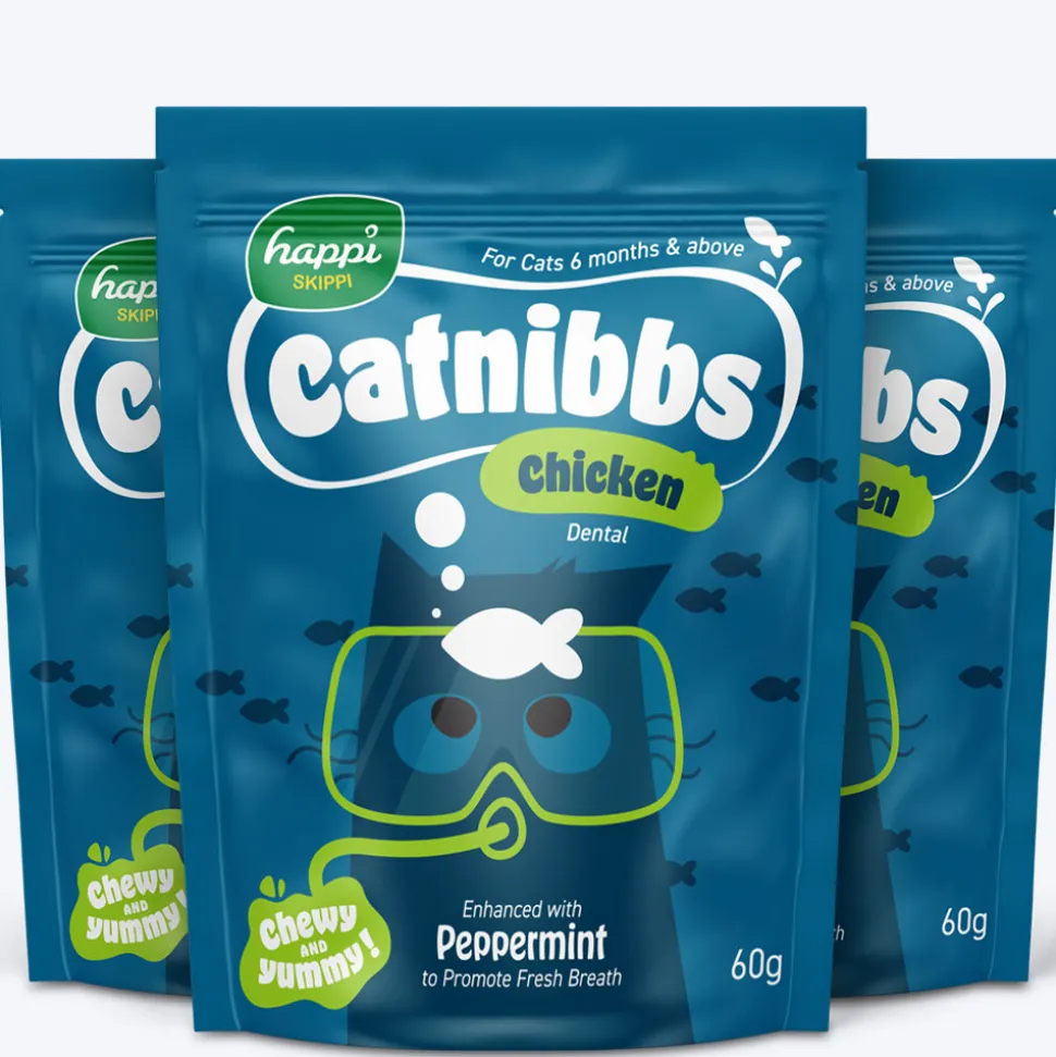 Happi Skippi Catnibbs Chicken Dental Chewy & Yummy Cat Treat - 60 gm (Best Before September'26)