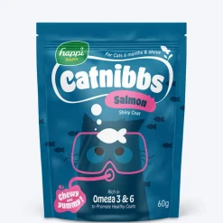 Happi Skippi Catnibbs Salmon Shiny Coat Chewy & Yummy Cat Treat - 60 gm (Best Before September'26)