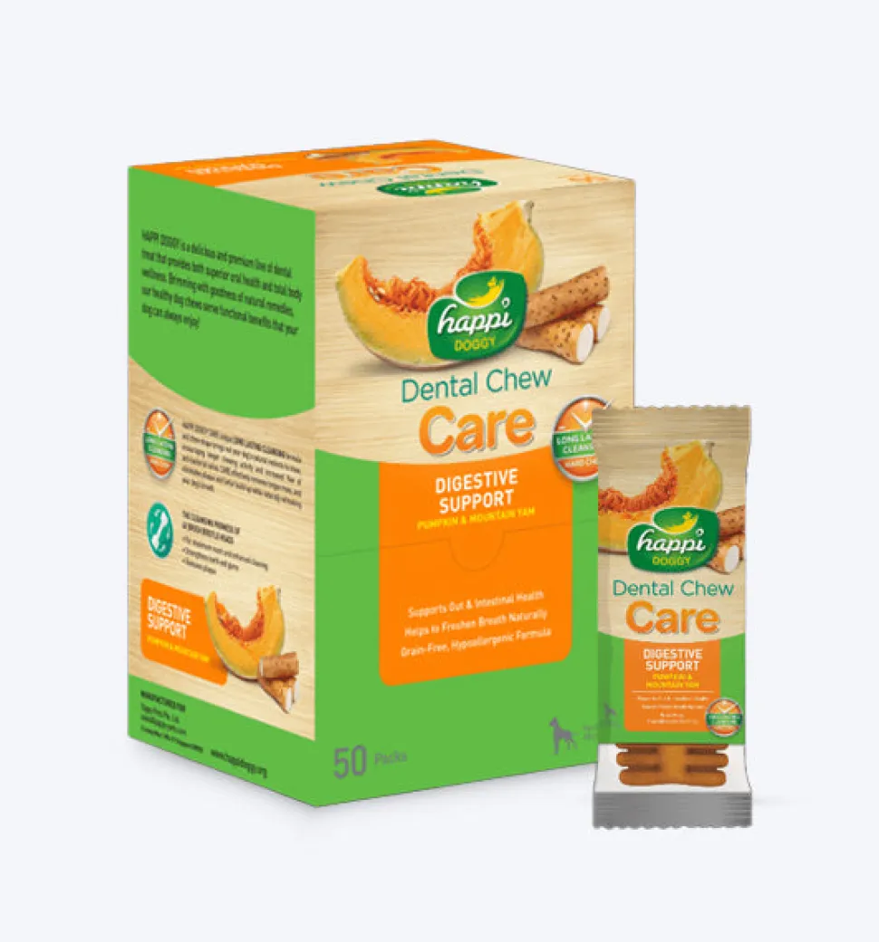 Happi Doggy Vegetarian Dental Chew (Digestive Support) - Pumpkin & Mountain Yam (Singles) - 25 g