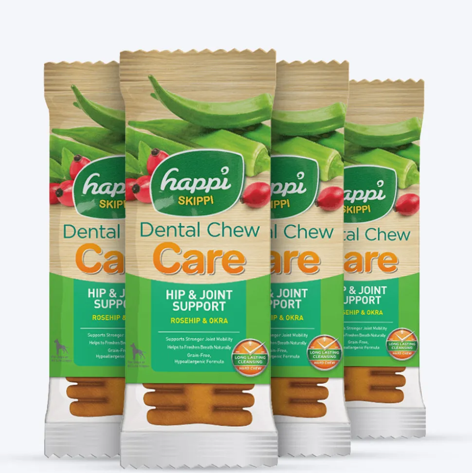 Happi Skippi Dental Chew Care Rosehip & Okra Grain Free Treat For Dog - Single - 25 gm