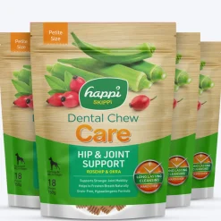 Happi Skippi Dental Chew Care Rosehip & Okra Grain Free Treats For Dog - Petite 2.5 inch - 150 gm