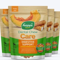 Happi Skippi Dental Chew Digestive Support Pumpkin & Mountain Yam Dog Treats - Petite 2.5 inch - 150 gm