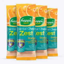 Happi Skippi Dental Chew Zest Orange Dog Treats - 4 inch - 25 gm