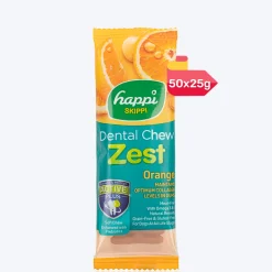 Happi Skippi Dental Chew Zest Orange Dog Treats - 4 inch - 25 gm