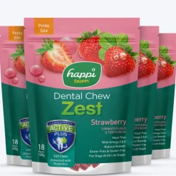 Happi Skippi Dental Chew Zest Strawberry Dog Treat - Petite 2.5 inch - 150 gm