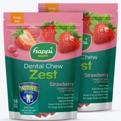 Happi Skippi Dental Chew Zest Strawberry Dog Treat - Petite 2.5 inch - 150 gm