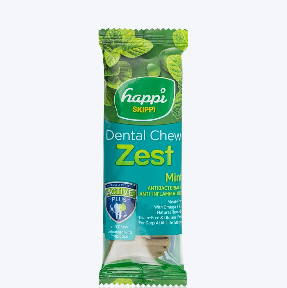 Happi Skippi Dental Chew Zest Mint Dog Treat - 4 inch - 25 gm