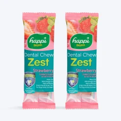 Happi Skippi Dental Chew Zest Strawberry Dog Treat - 4 inch - 25 gm