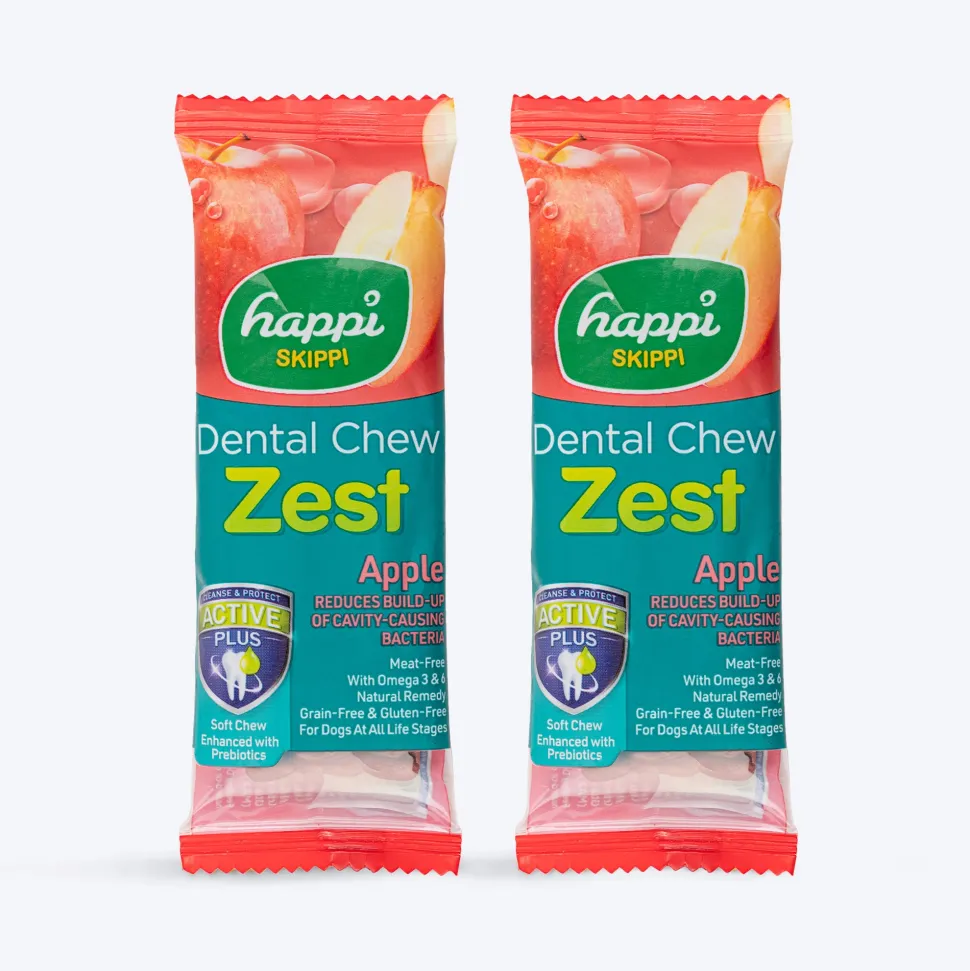 Happi Skippi Dental Chew Zest Apple Dog Treat - 4 inch - 25 gm