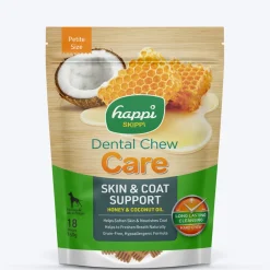 Happi Skippi Petite Dental Chews: Skin, Coat & Digestive Care Treat Combo For Dog- 2.5 inch - (2 x 150g)