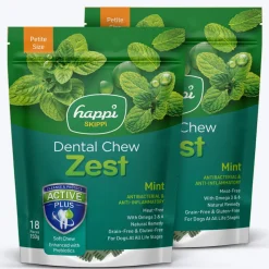 Happi Skippi Vegetarian Dental Chew - Zest - Mint - Petite - 2.5 inch - 150 g - 18 Pieces