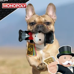 Hasbro Mr. Monopoly With Money Bag Squeak & Crinkle Plush Toy For Dog