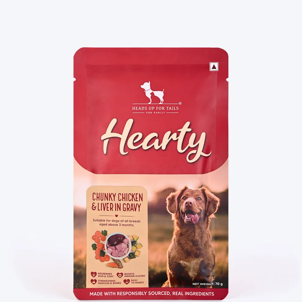 Hearty Chunky Chicken & Liver in Gravy Wet Dog Food - Pack of 15 (70 gm each)