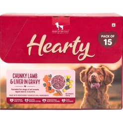 Hearty Chunky Lamb & Liver in Gravy Dog Food - Pack of 15 (70 gm each)