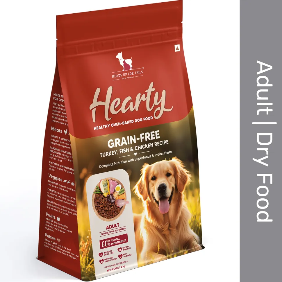Hearty Grain-Free Adult Dog Food Turkey Fish & Chicken