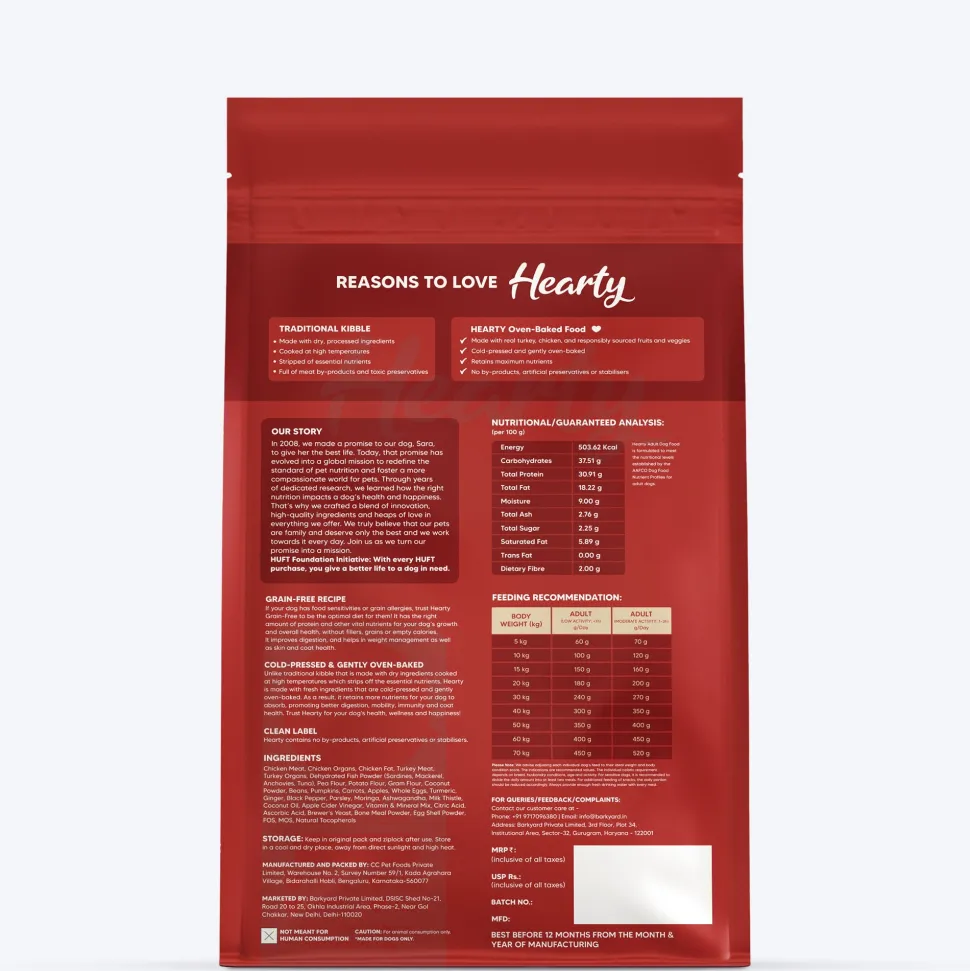 Hearty Grain-Free Adult Dog Food Turkey Fish & Chicken