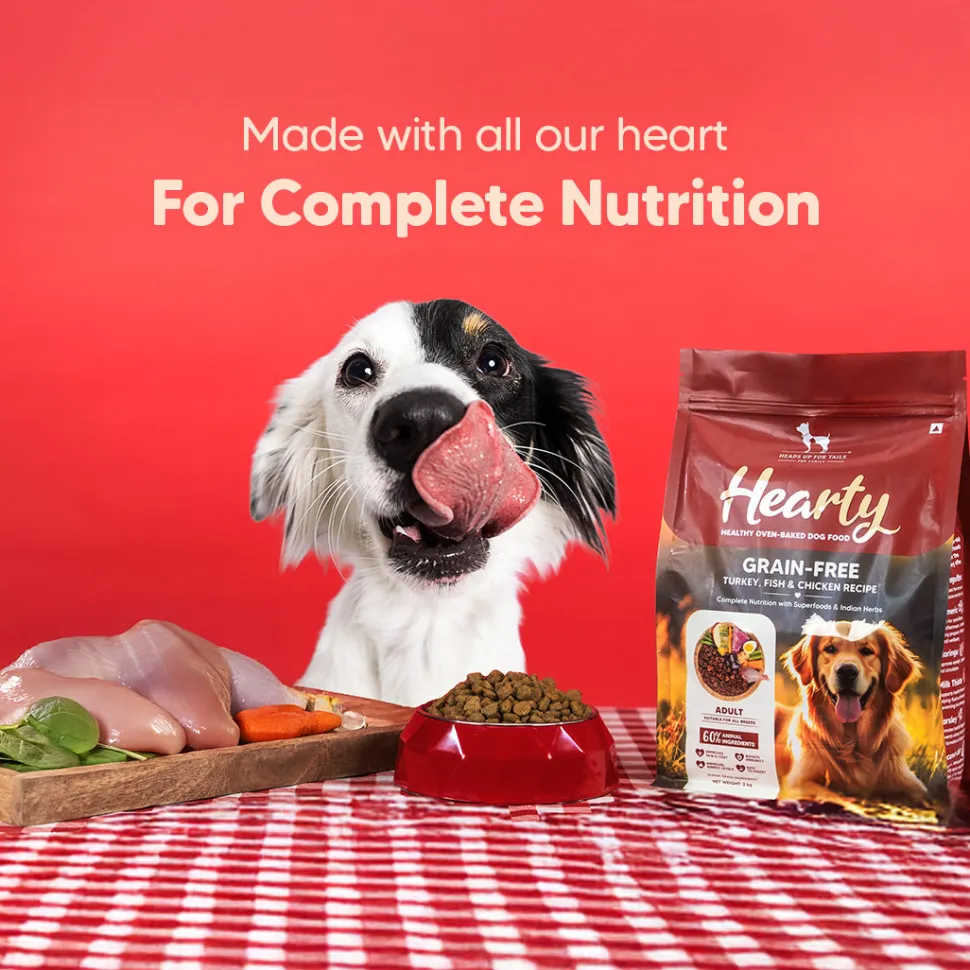 Hearty Grain-Free Adult Dog Food Turkey Fish & Chicken