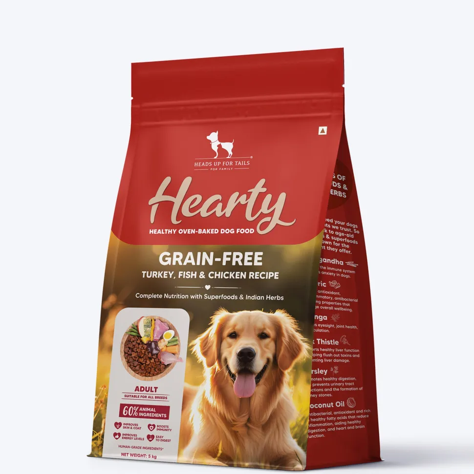 Hearty Grain-Free Adult Dog Food Turkey Fish & Chicken