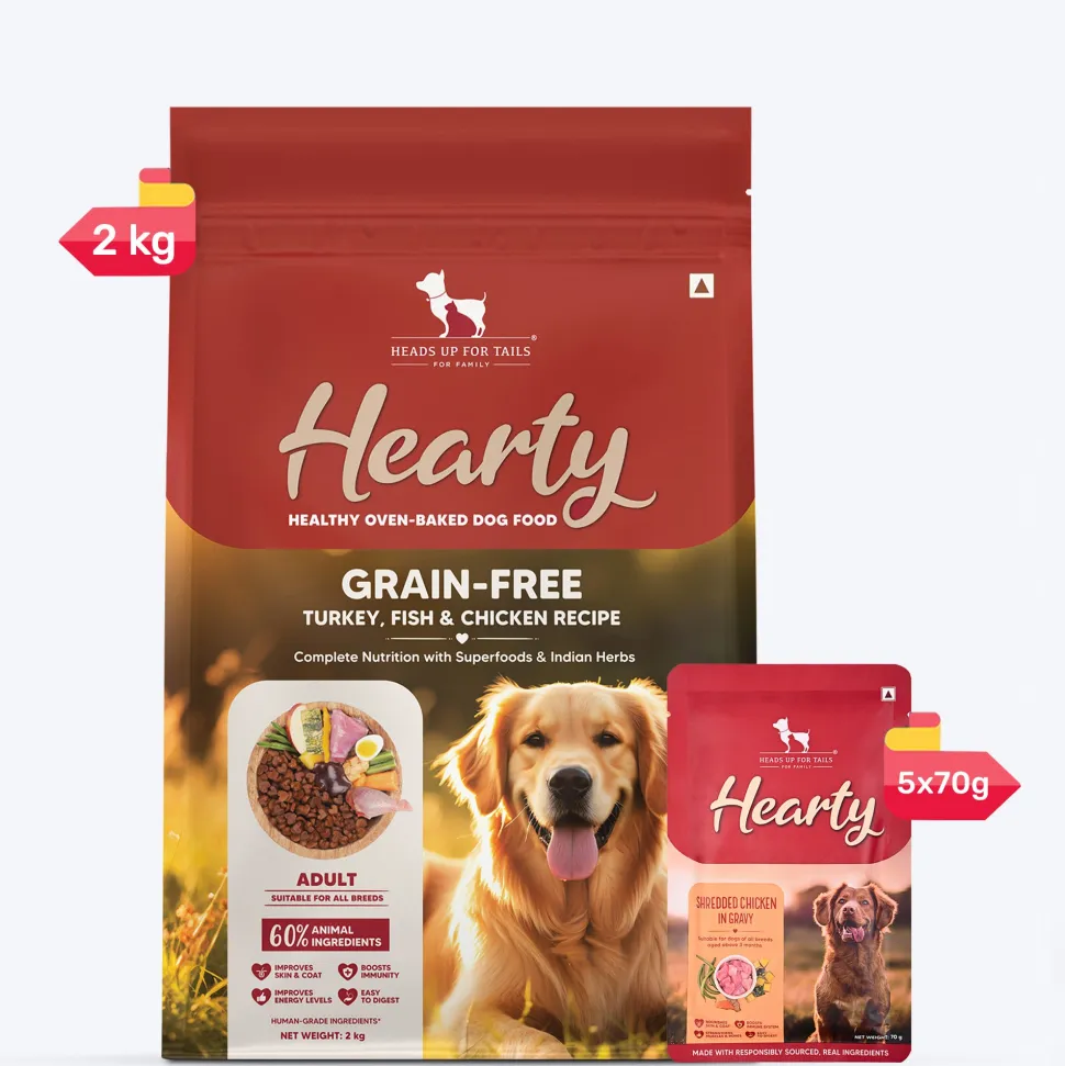 Hearty Grain-Free Adult Dog Food Turkey Fish & Chicken