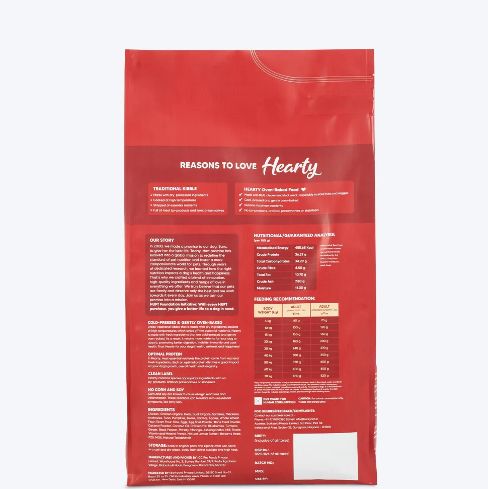 Hearty Oven-Baked Adult Dog Food Chicken, Duck & Pumpkin