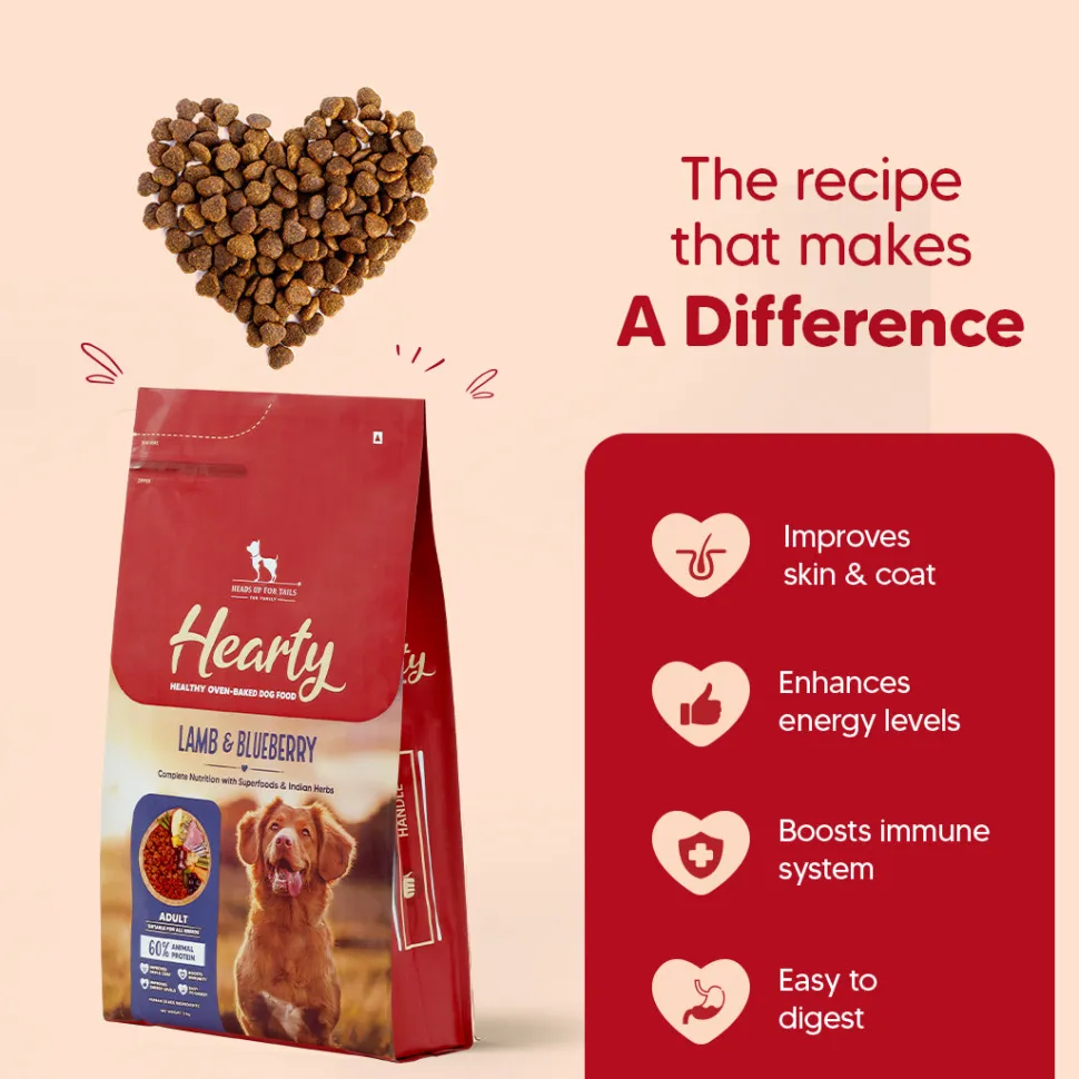 Hearty Oven-Baked Lamb & Blueberry Adult Dog Food All Breeds