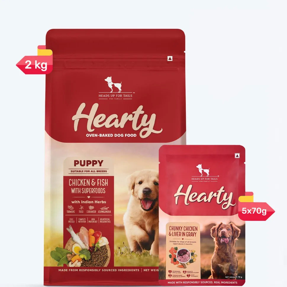Hearty Oven-Baked Puppy Food Chicken & Fish with Superfoods