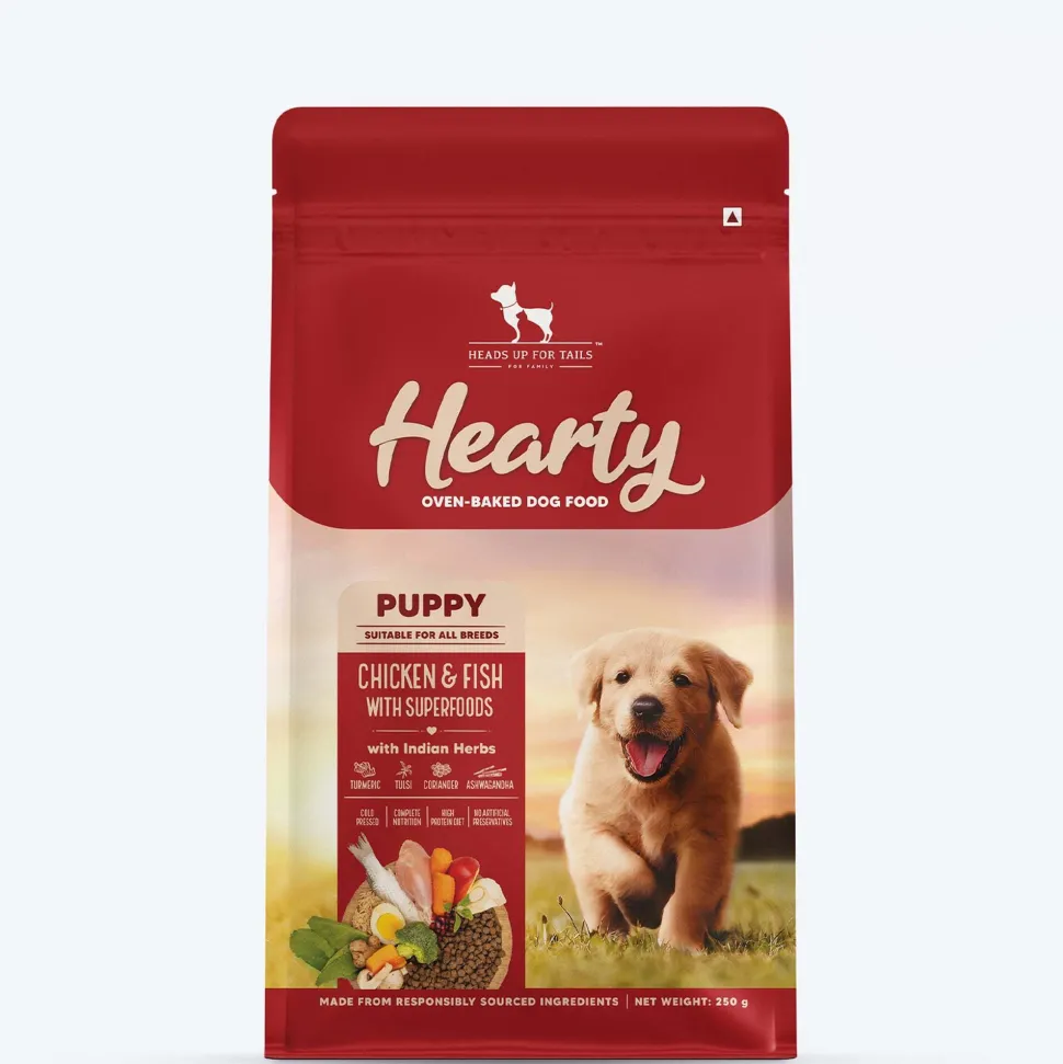 Hearty Oven-Baked Puppy Food Chicken & Fish with Superfoods - 250 gm (Best Before August'26)