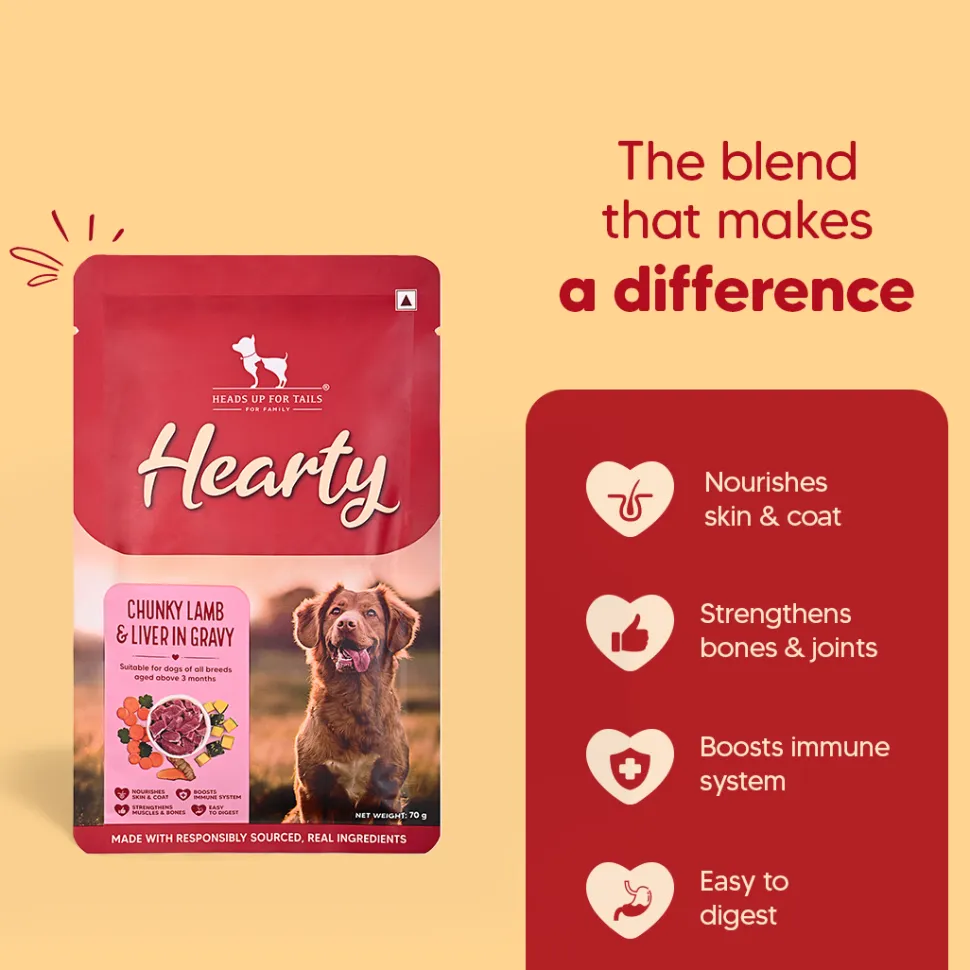 Hearty Trio: Chicken, Lamb & Pumpkin Delight in Gravy Combo For Dog - 210g (3 x 70g)