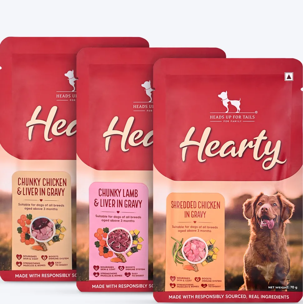 Hearty Trio: Chicken, Lamb & Pumpkin Delight in Gravy Combo For Dog - 210g (3 x 70g)