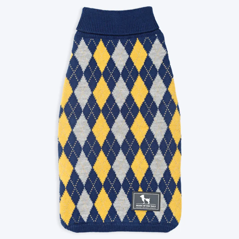 HUFT Argyle Cat Sweater - Navy